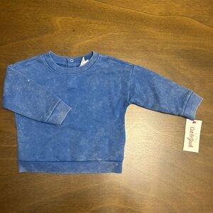 Cat and Jack boys Washed Light Blue pull over‎ sweater 6-9 Months (0256)
